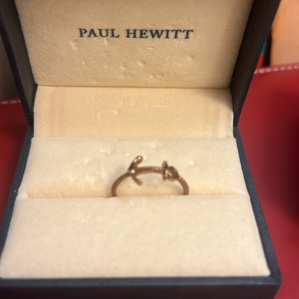 Paul Hewitt Rose Gold Anchor Ring Gift Box Rope design Twisted - Picture 3 of 9